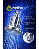 Wellon Shower Filter Head for Bathroom | Reduces Chlorine & Hard Water Effects | High Pressure Chrome Finish | Universal 1/2" Easy Installation